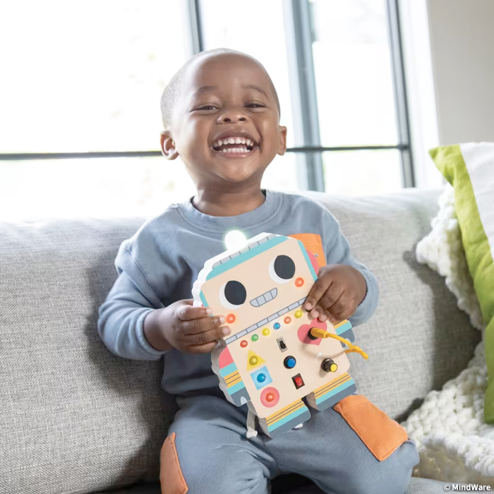 MindWare Toy Infant & Toddler Blinkity Bot - Busy Robot Toy