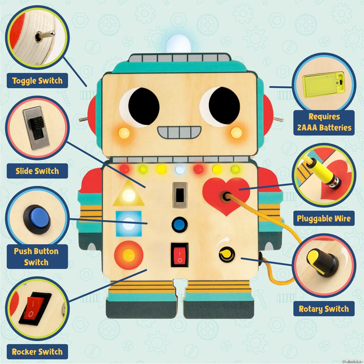 MindWare Toy Infant & Toddler Blinkity Bot - Busy Robot Toy