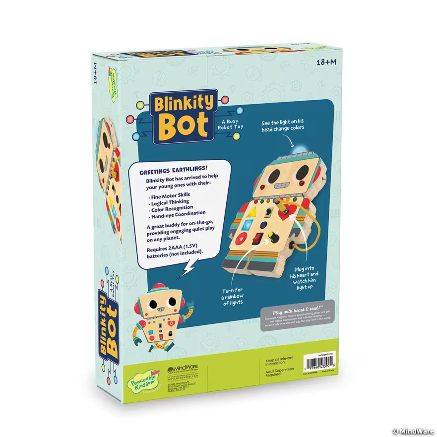 MindWare Toy Infant & Toddler Blinkity Bot - Busy Robot Toy