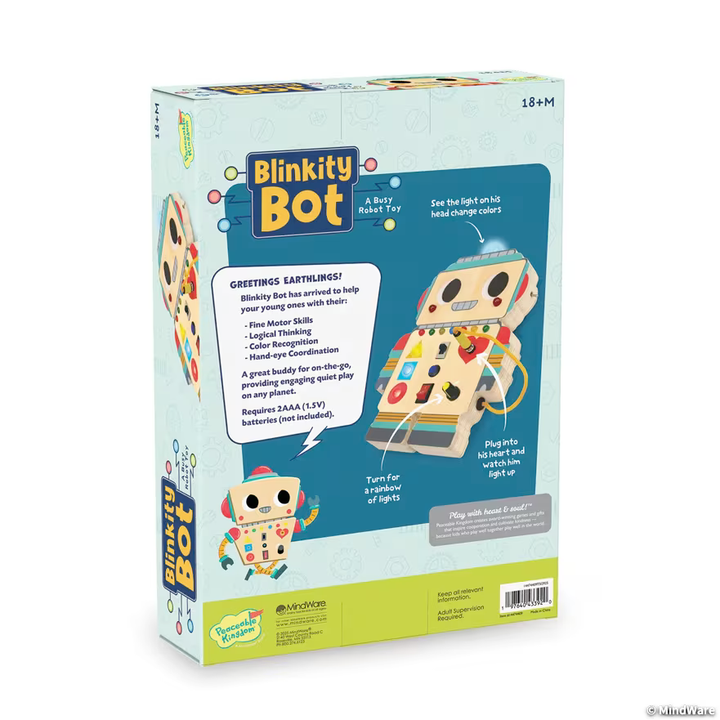 MindWare Toy Infant & Toddler Blinkity Bot - Busy Robot Toy