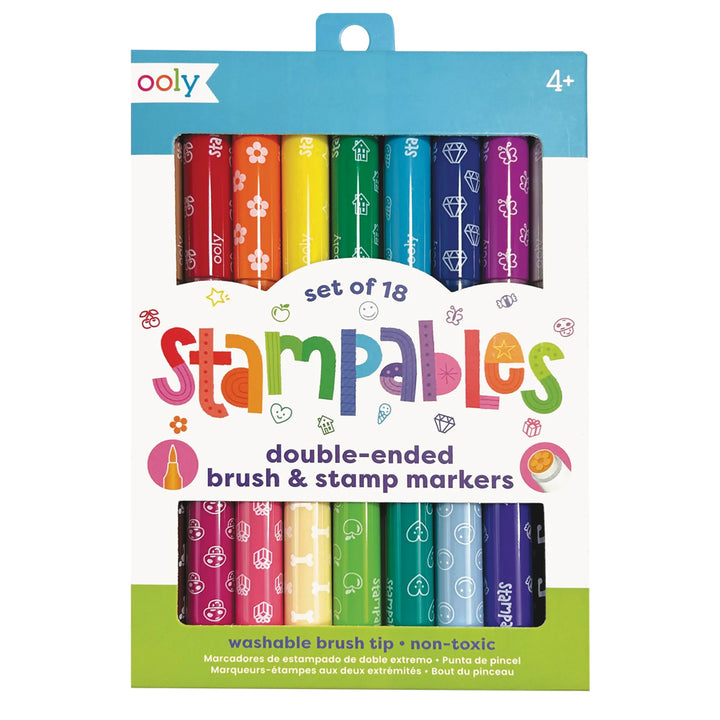 OOLY Arts & Crafts Stampables: Double-Ended Brush & Stamp Markers