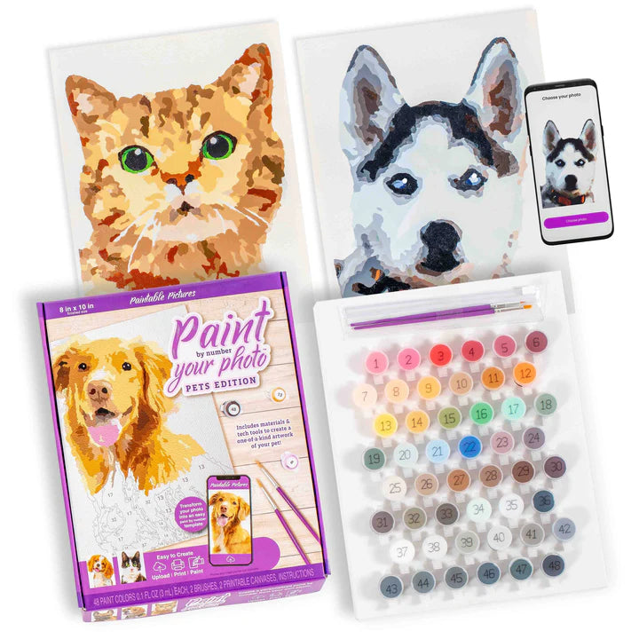 Paintable Pictures Arts & Crafts Paint Your Photo By Number | Pets Edition