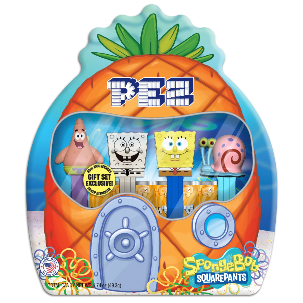 PEZ Candy Candy SpongeBob SquarePants 25th Anniversary PEZ Gift Tin