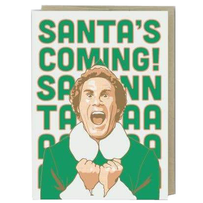 Pike Street Press Greeting Cards Elf Santa's Coming! Letterpress Card