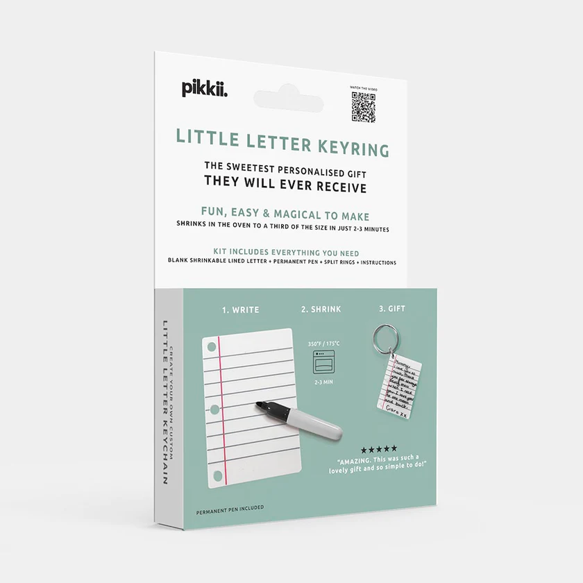 Pikkii Arts & Crafts Personalized Little Shrink Letter Keyring