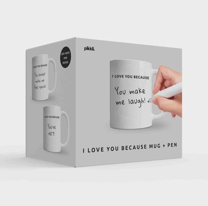 Pikkii Drinkware & Mugs I Love You Because Mug + Pen Gift Set