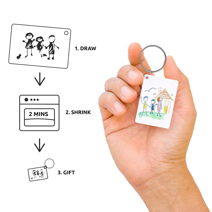 Pikkii Home Decor Create Your Own Shrink Drawing Keyring