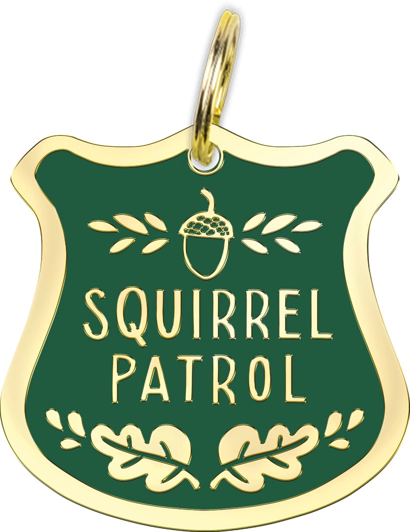 Primitives by Kathy Funny Novelties Funny Collar Charm Squirrel Patrol