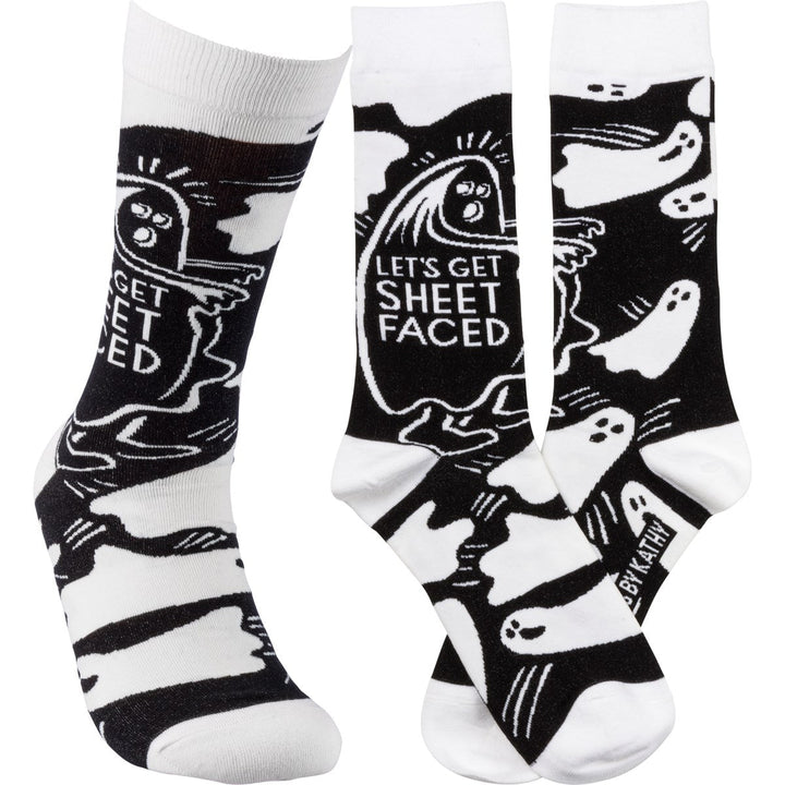 Primitives by Kathy Socks & Tees Let's Get Sheet Faced Spooky Socks