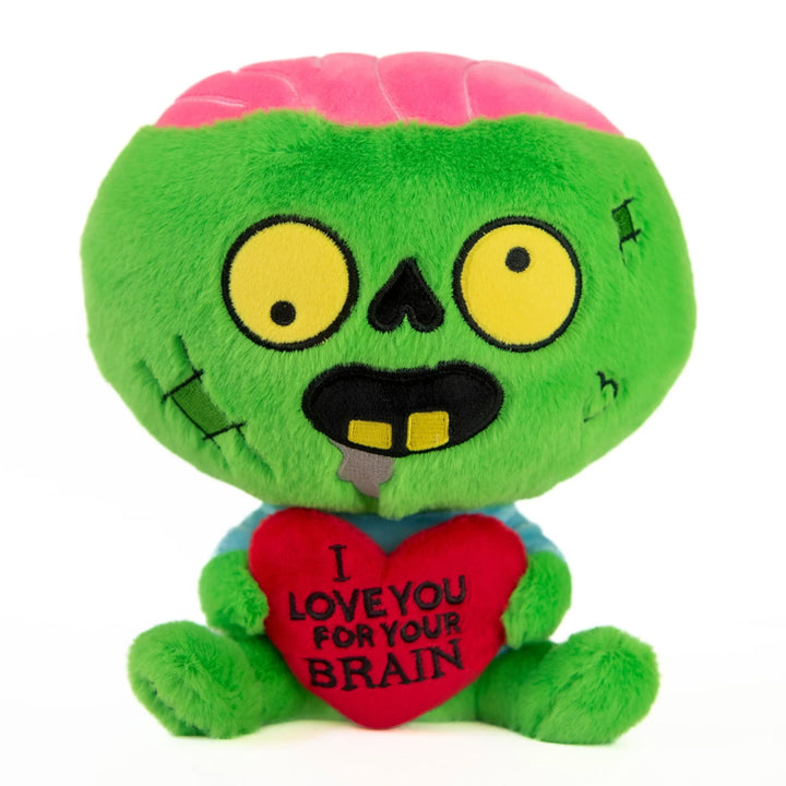 Punchkins Toy Stuffed Plush I Love you for your Brain- Plushie Zombie