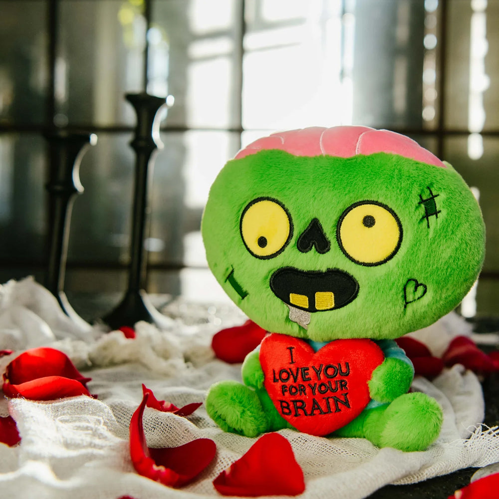 Punchkins Toy Stuffed Plush I Love you for your Brain- Plushie Zombie