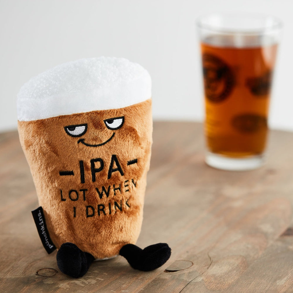 Punchkins Toy Stuffed Plush "Ipa Lot When I Drink" Beer Plushie