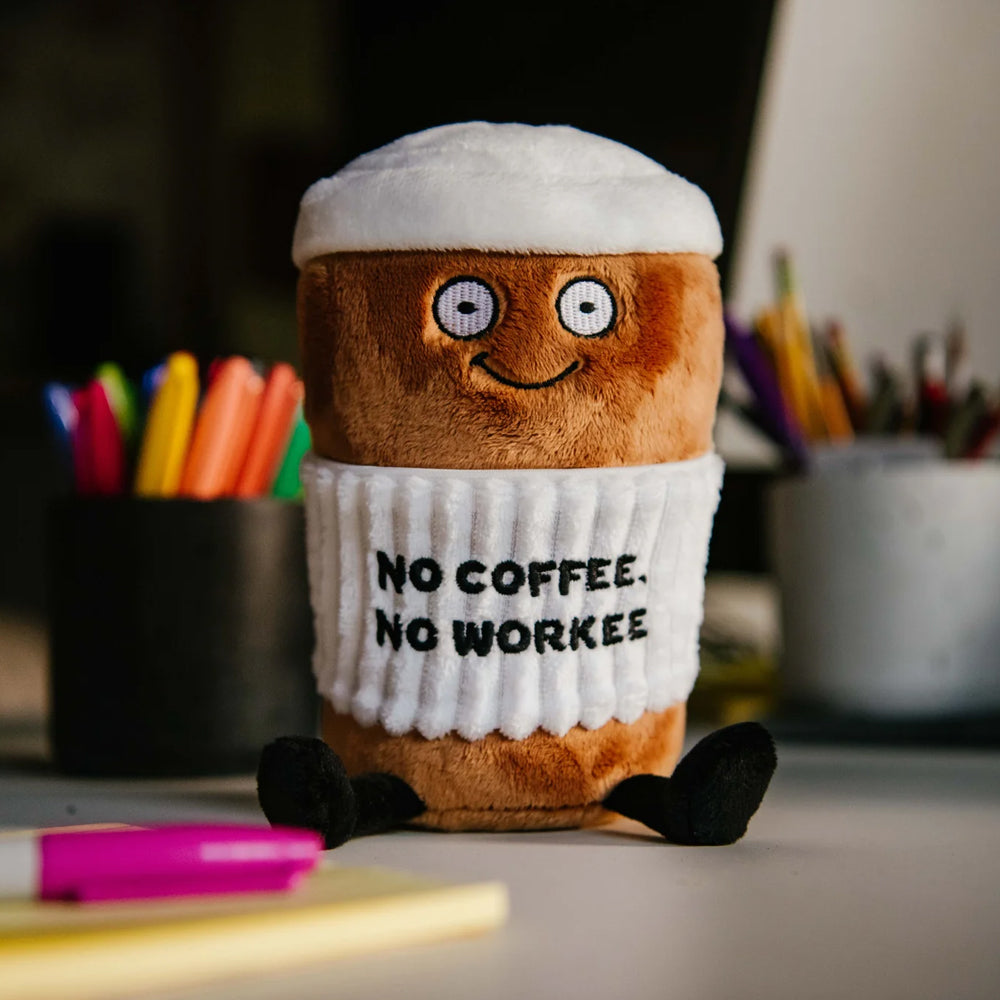 Punchkins Toy Stuffed Plush No Coffee No Workee Plushie