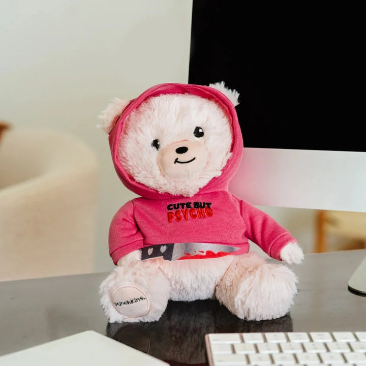 Punchkins Toy Stuffed Plush "Psycho but Cute" Teddy Bear Plushie