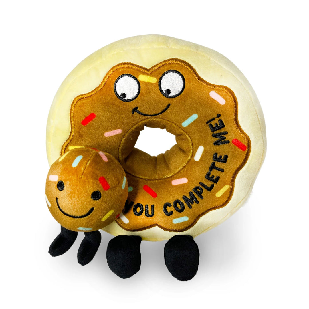 Punchkins Toy Stuffed Plush "You Complete Me" Plush Chocolate Donut