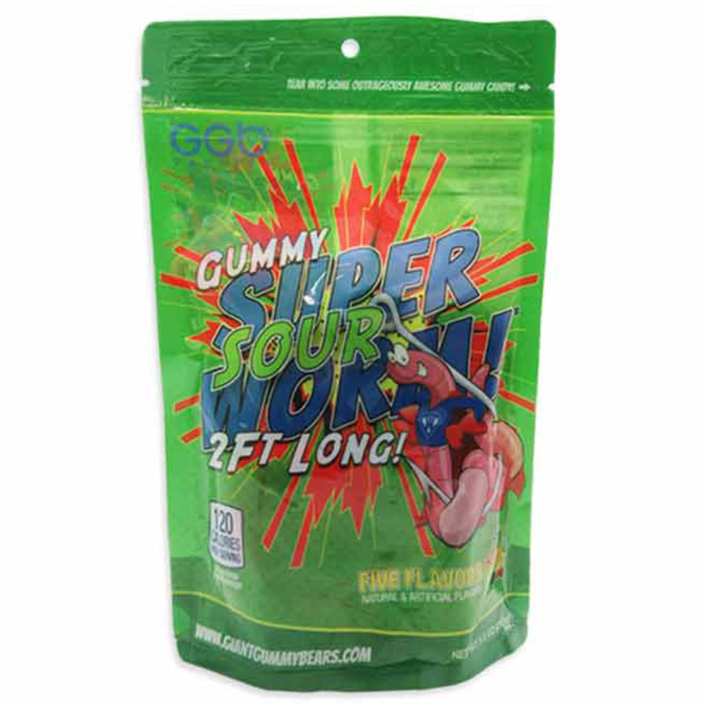 Redstone Foods Candy 2 ft Long Super Sour Gummy Worm (3 pack)
