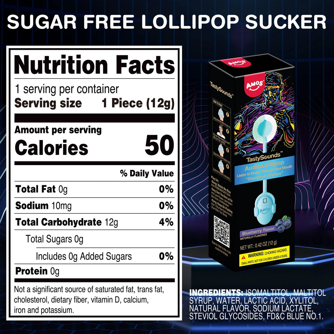 Redstone Foods CANDY Amos TastySounds Audio Lollipop - Plays Music