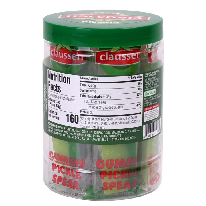 Redstone Foods Candy Claussen Jar of Gummy Pickle Spears