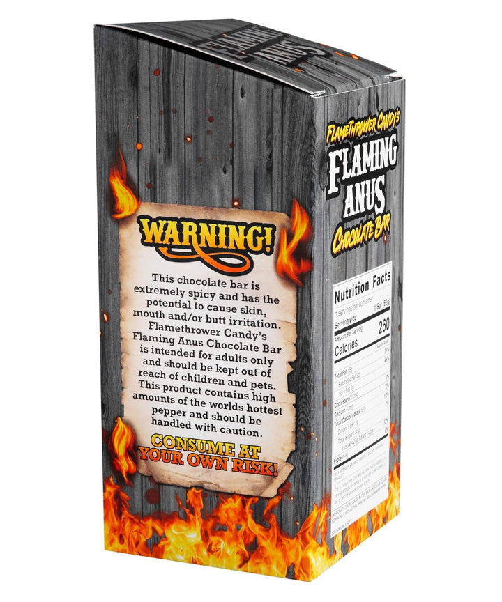 Redstone Foods Candy Flaming Anus Chocolate Bar - 2.2 million scovilles