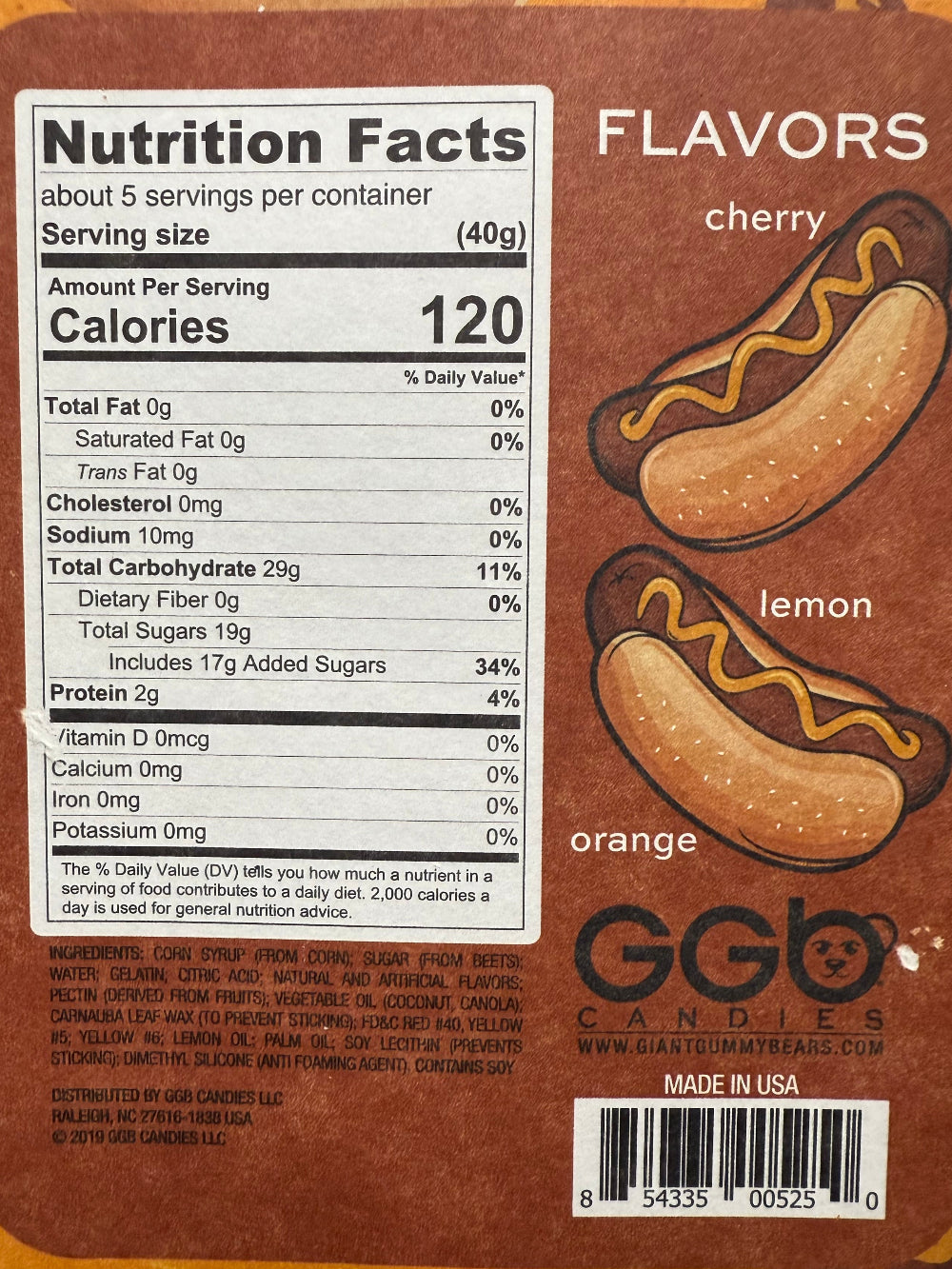 Redstone Foods Candy Giant Gummy Hot Dog