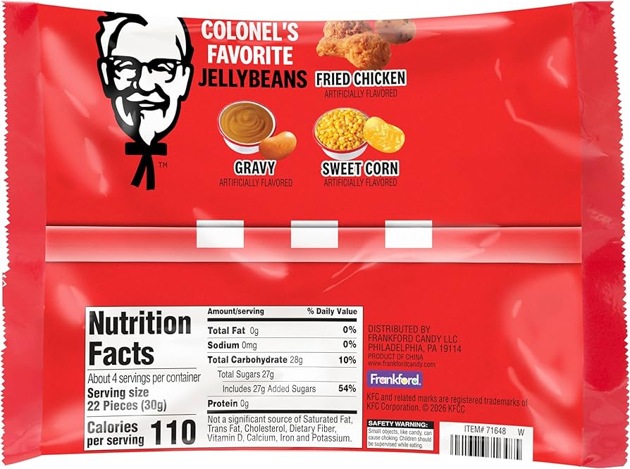 Redstone Foods Candy KFC Jellybeans 4 oz Bag