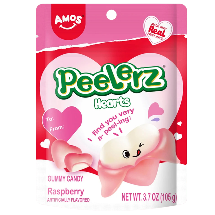 Redstone Foods Candy Peelerz Gummy Hearts Bag- Raspberry 6 oz