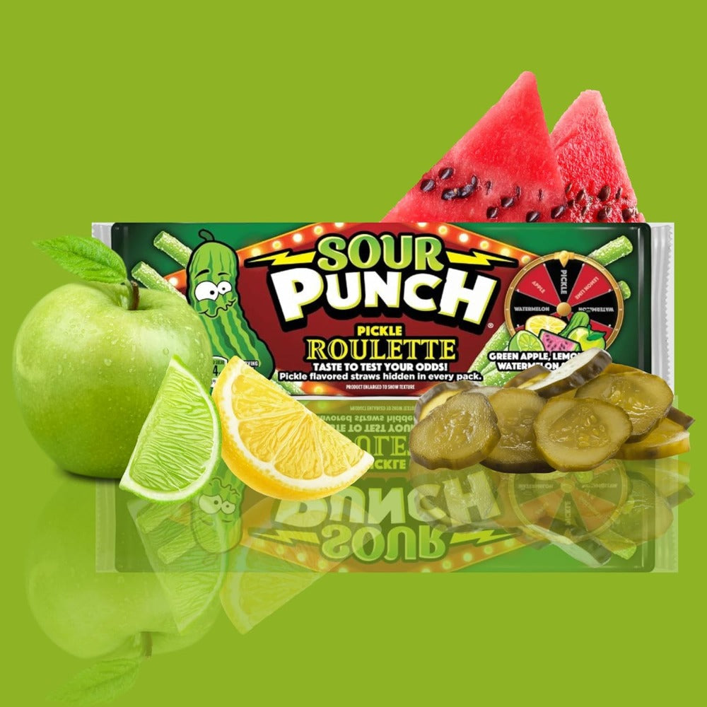 Redstone Foods Candy Sour Punch Straws - Pickle Roulette