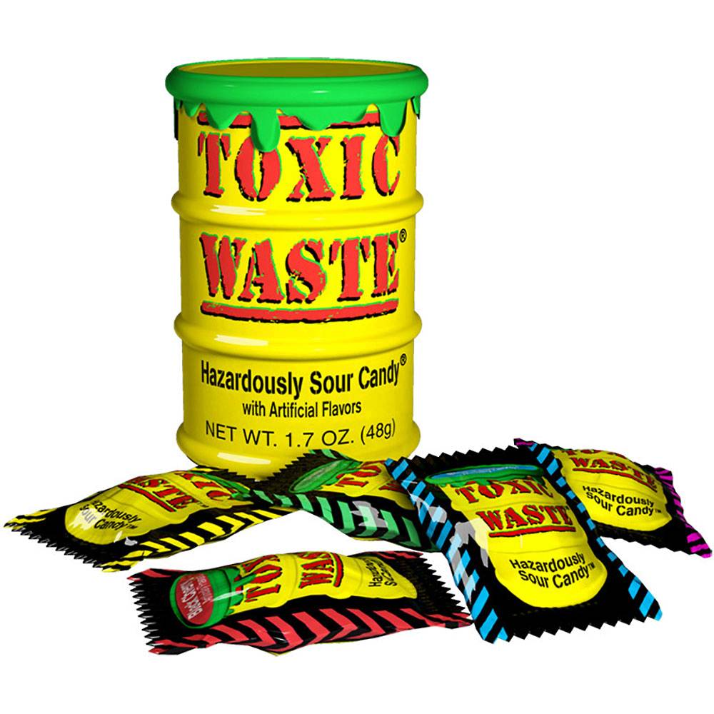 Redstone Foods Candy Toxic Waste Hazardously Sour Candy - Yellow Drum