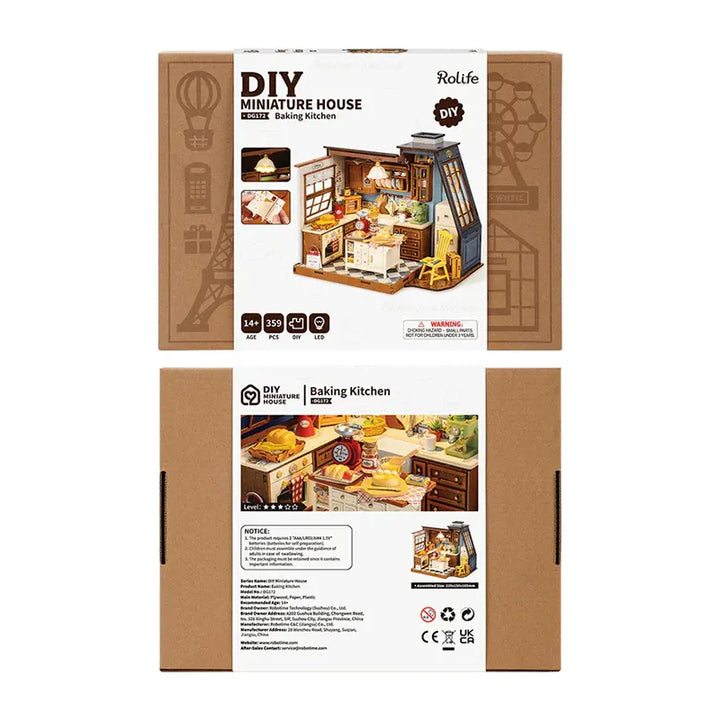 Robotime Factory Door Arts & Crafts Baking Kitchen Mini House DIY Craft Kit