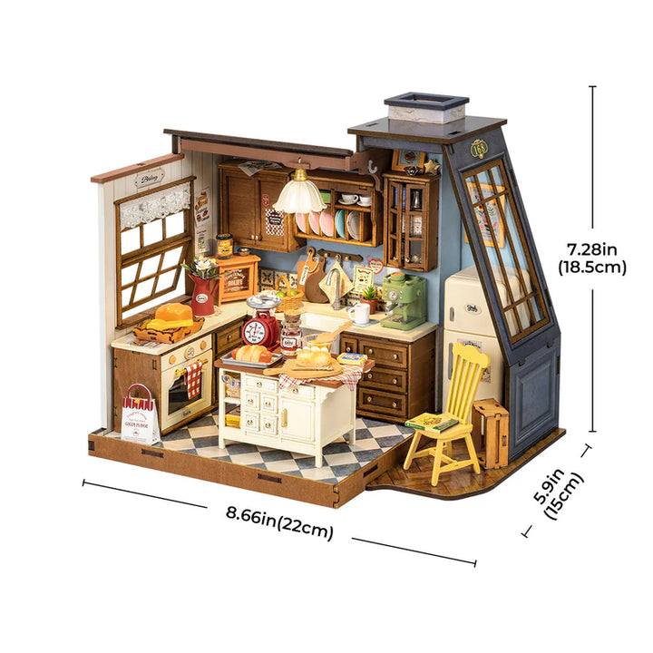 Robotime Factory Door Arts & Crafts Baking Kitchen Mini House DIY Craft Kit