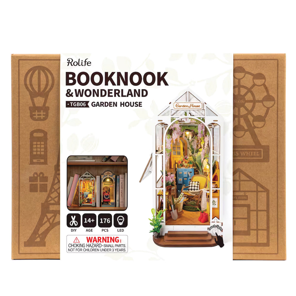 Robotime Factory Door Arts & Crafts Garden House DIY Book Nook Shelf Insert