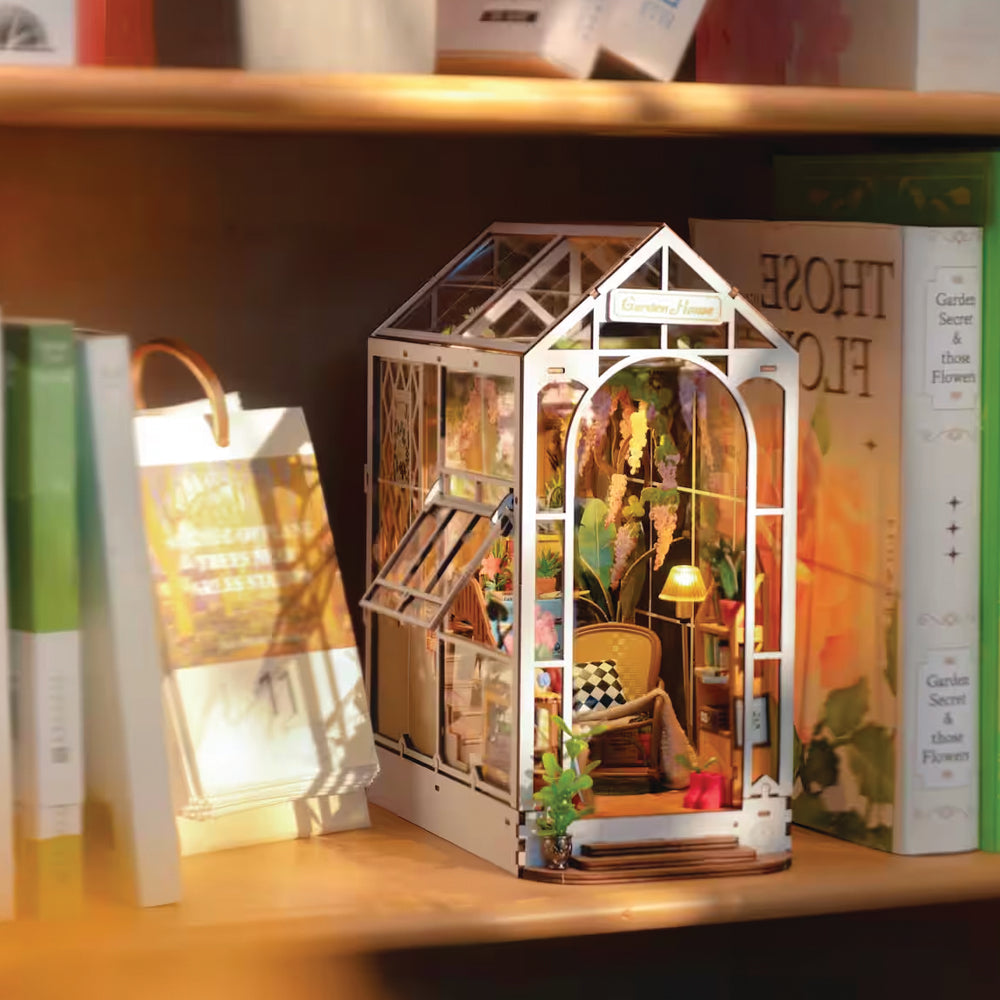 Robotime Factory Door Arts & Crafts Garden House DIY Book Nook Shelf Insert