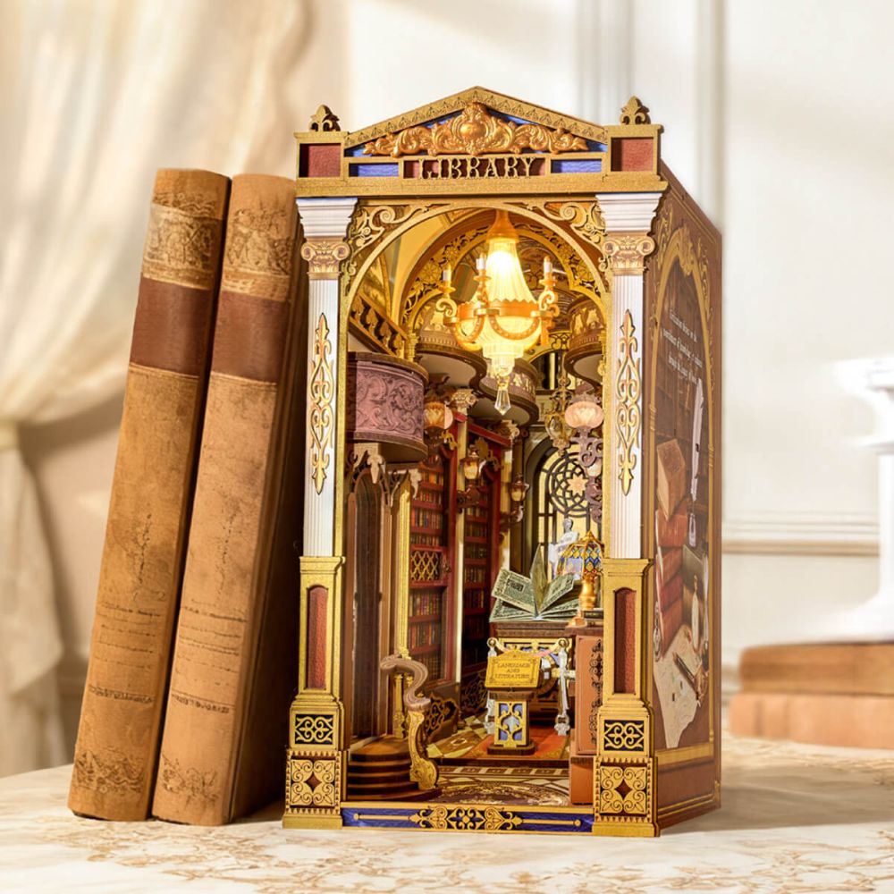 Robotime Factory Door Arts & Crafts Library of Wonders DIY Book Nook