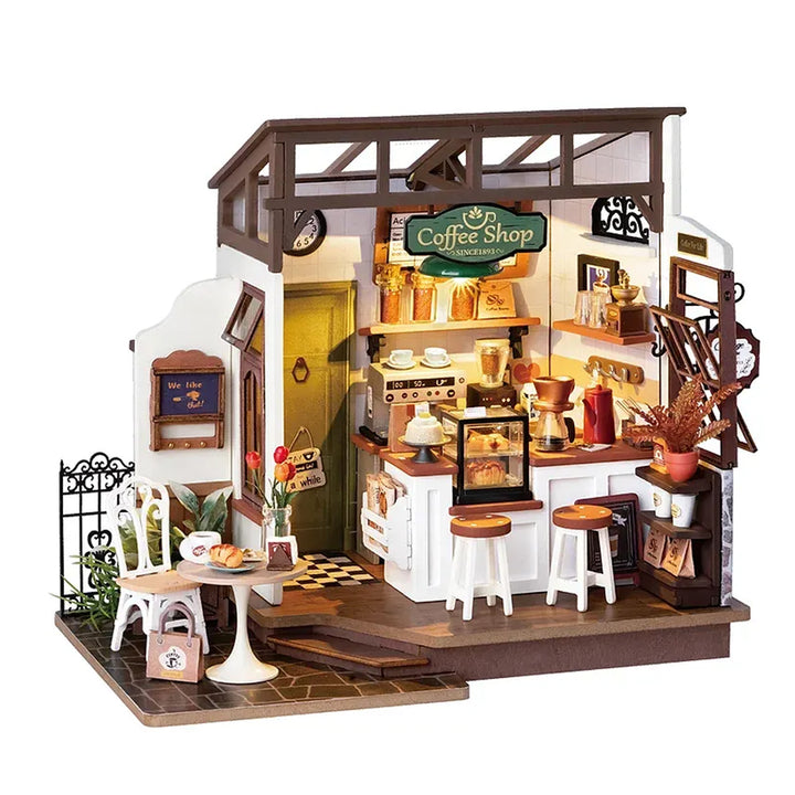 Robotime Factory Door Arts & Crafts Rolife Flavory Café Miniature House kit