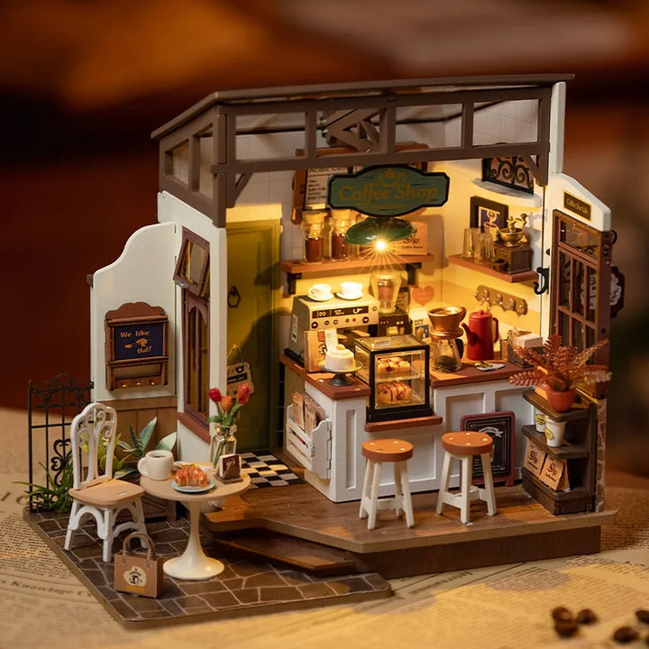 Robotime Factory Door Arts & Crafts Rolife Flavory Café Miniature House kit