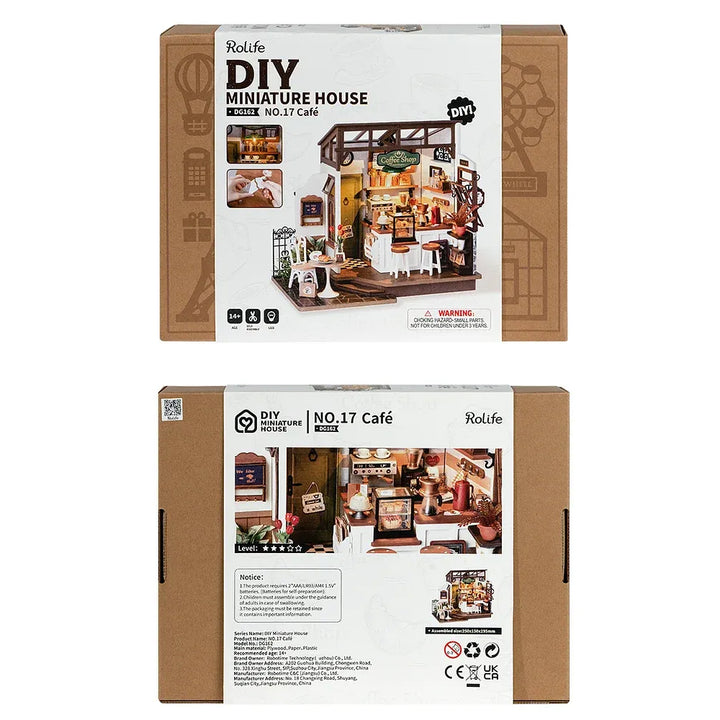 Robotime Factory Door Arts & Crafts Rolife Flavory Café Miniature House kit