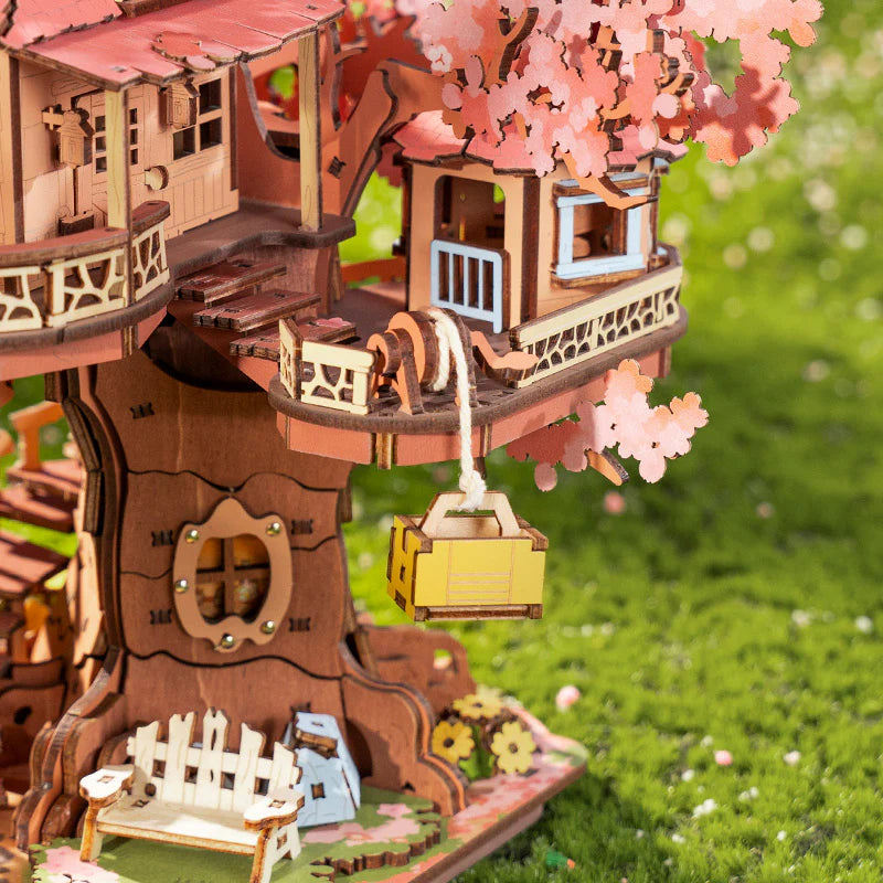 Robotime Factory Door Arts & Crafts Sakura Tree House 3D Puzzle Kit