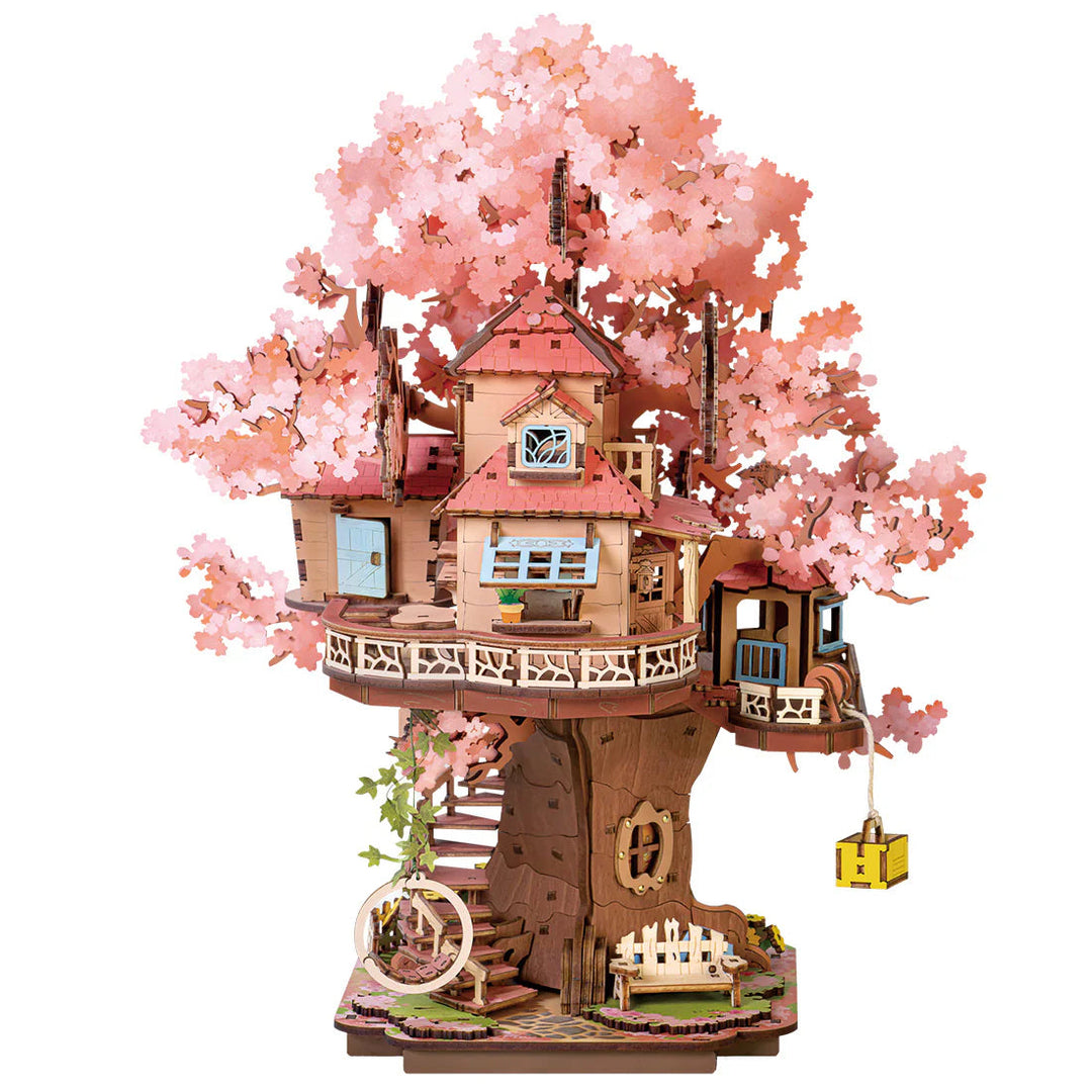Robotime Factory Door Arts & Crafts Sakura Tree House 3D Puzzle Kit