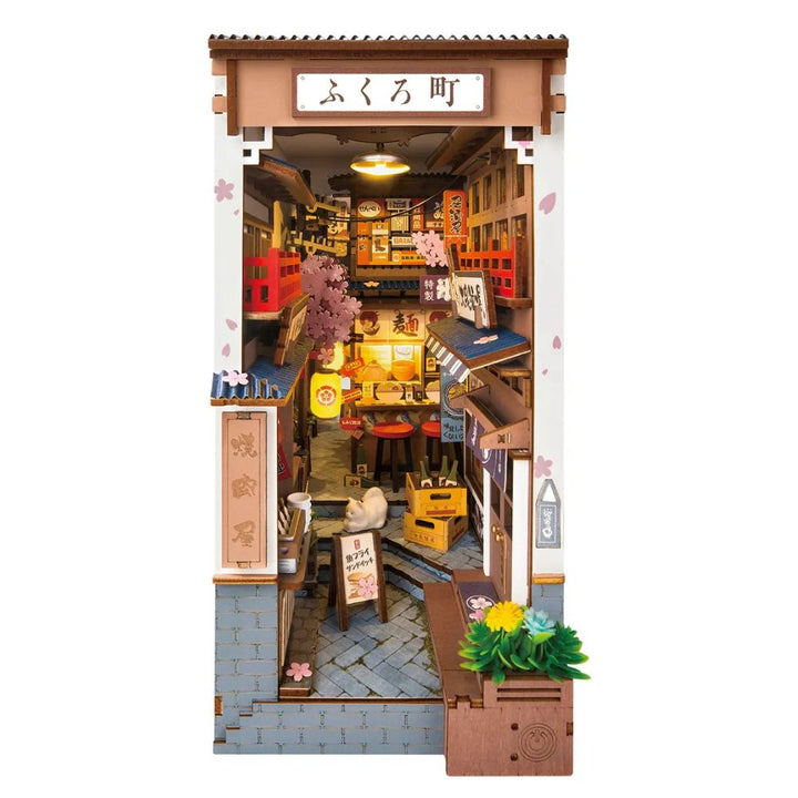 Robotime Factory Door Arts & Crafts Sakura Wine Alley Book Nook DIY