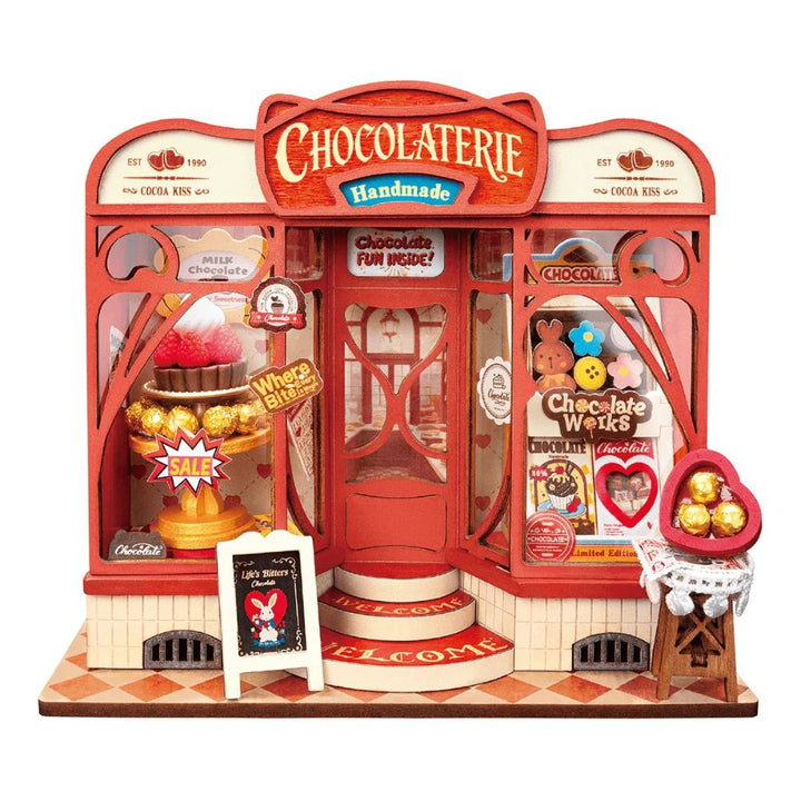 Robotime Factory Door Arts & Crafts Sweet Chocolate Shop Mini Wooden DIY Kit