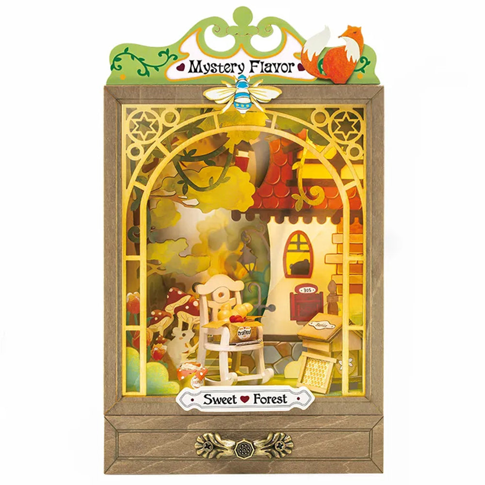 Robotime Factory Door Misfits DIY Miniature House (Theater Box) Kit: Sweet Forest