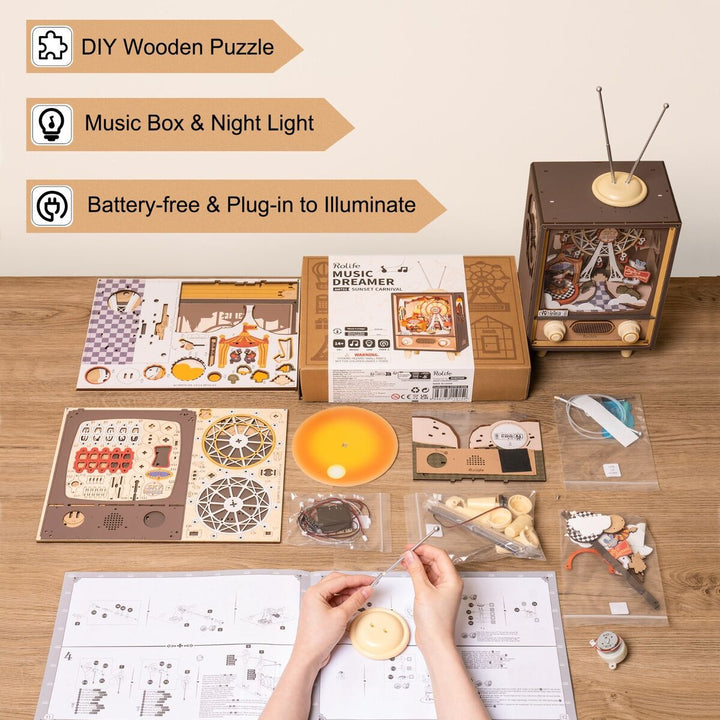 Robotime / Hands Craft Arts & Crafts DIY Sunset Carnival Music Box