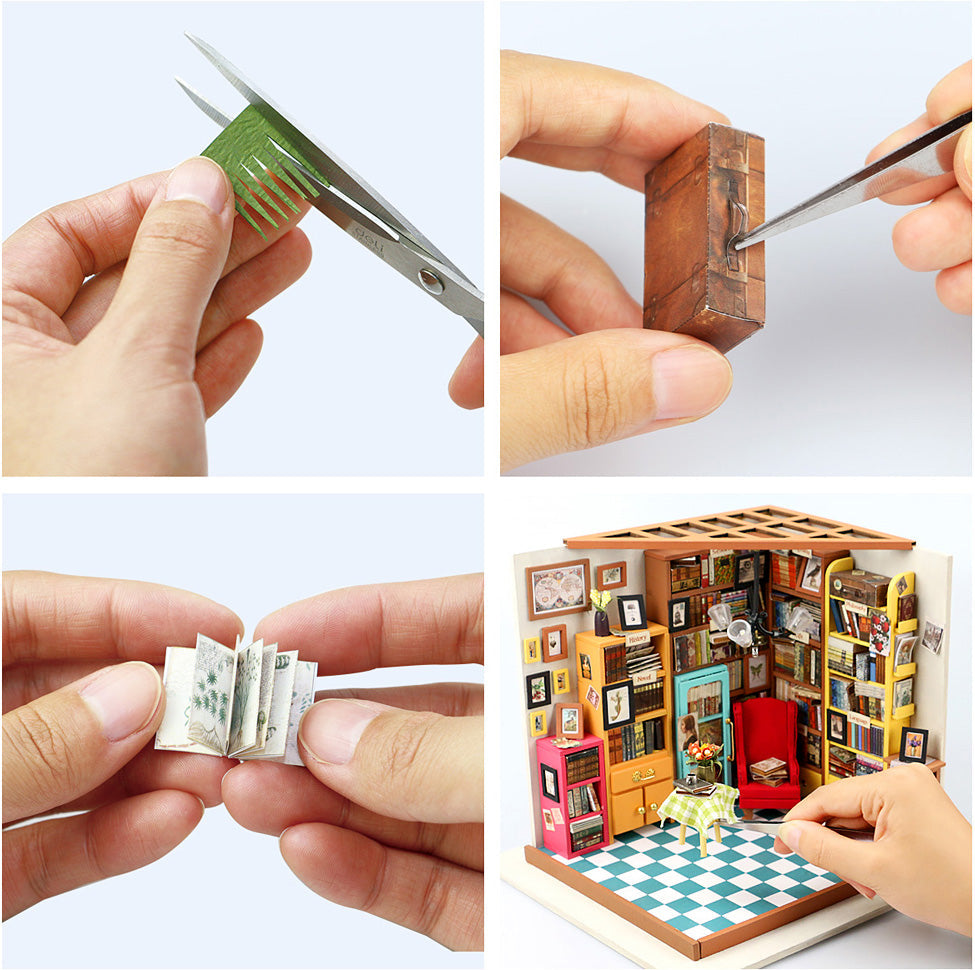 Robotime / Hands Craft Arts & Crafts Sam's Study Room DIY Miniature Dollhouse Kit