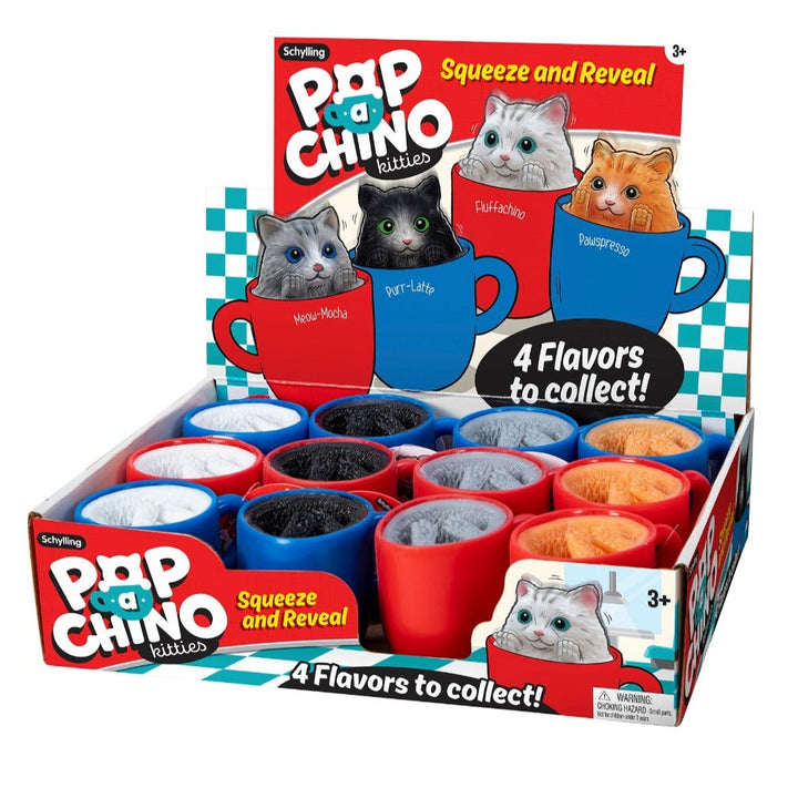 Schylling Toy Novelties Pop-A-Chino Kitty - ONE random style