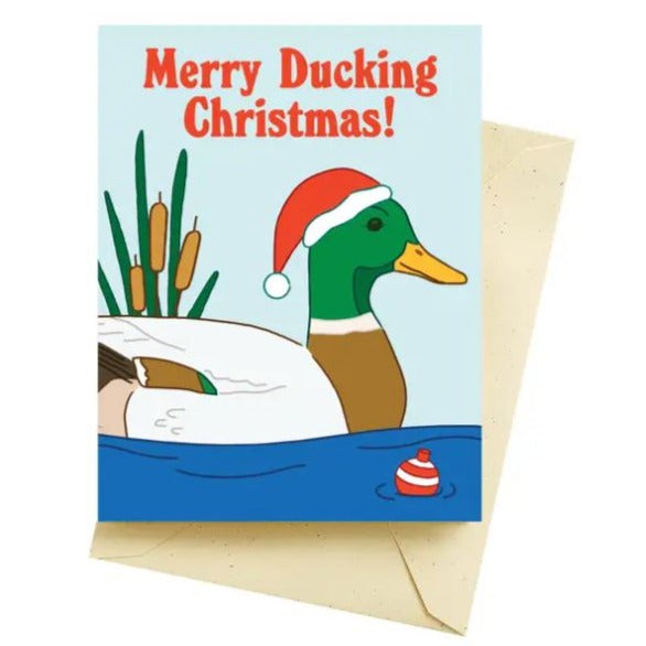 Seltzer Greeting Cards Ducking Xmas Holiday Card