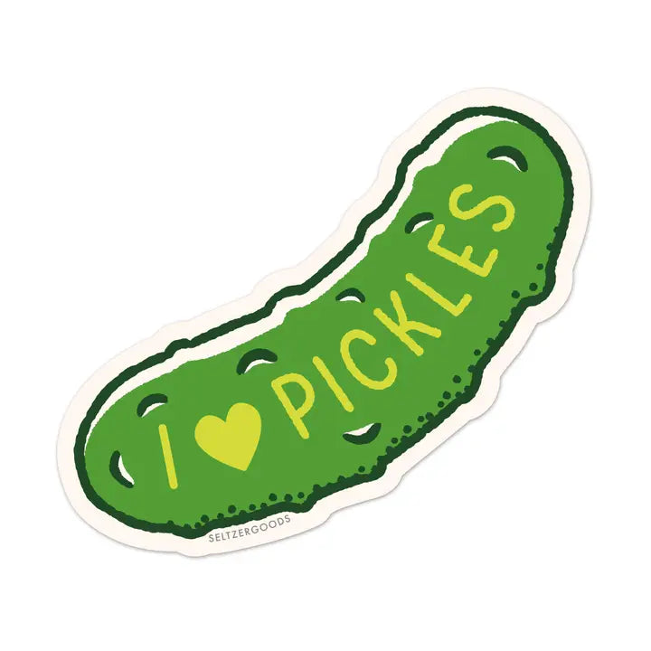 Seltzer Magnets & Stickers I ❤️ Pickles Sticker