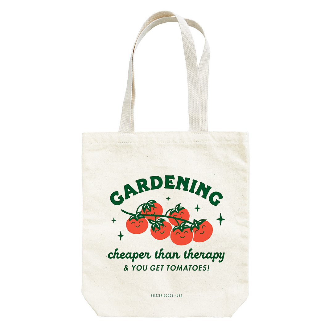 Seltzer Magnets & Stickers Tote Gardening Cheaper Than Therapy