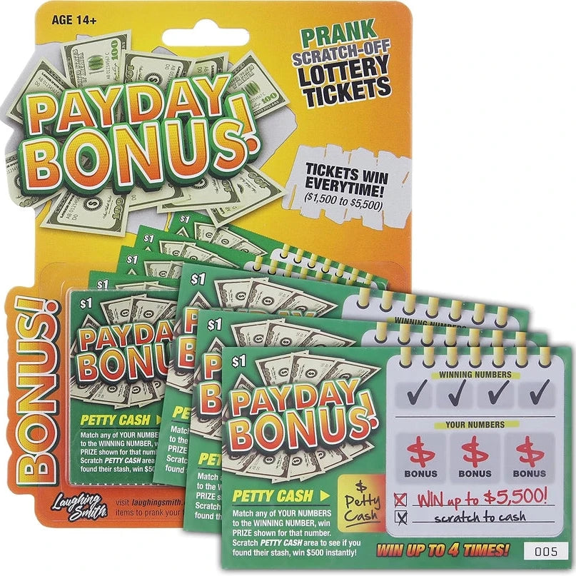 Smith Brands Funny Novelties Prank Scratch-Off Lottery Tickets - 5 pack