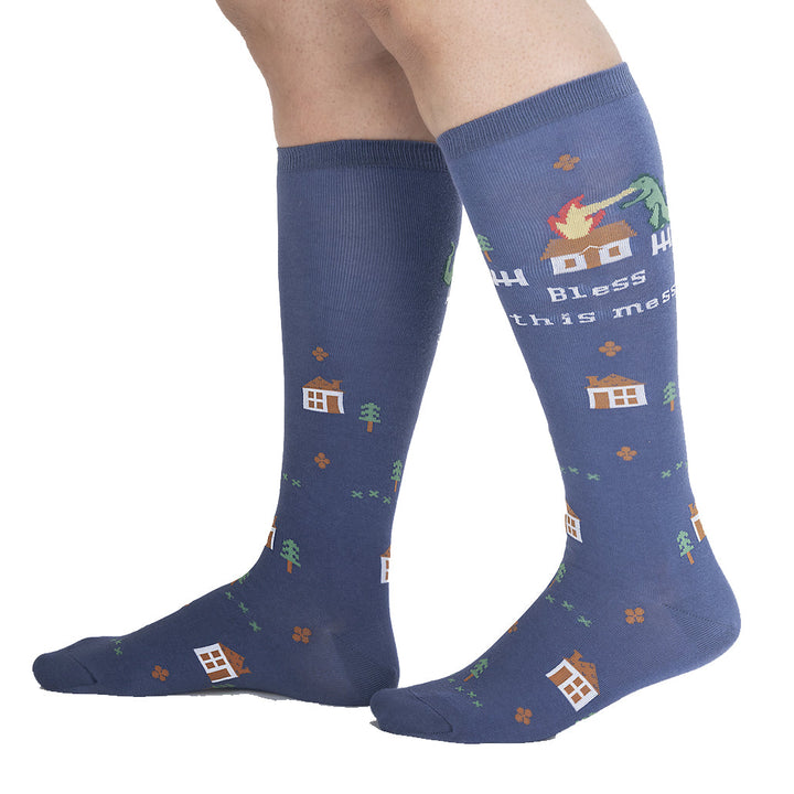 Sock IT TO Me Socks & Tees Bless This Mess Knee High