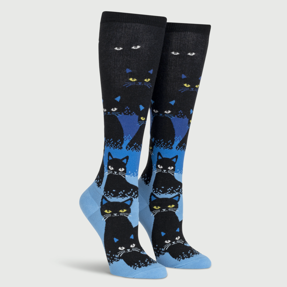 Sock IT TO Me Socks & Tees Cats in the Dark (glow in the Dark) Knee High